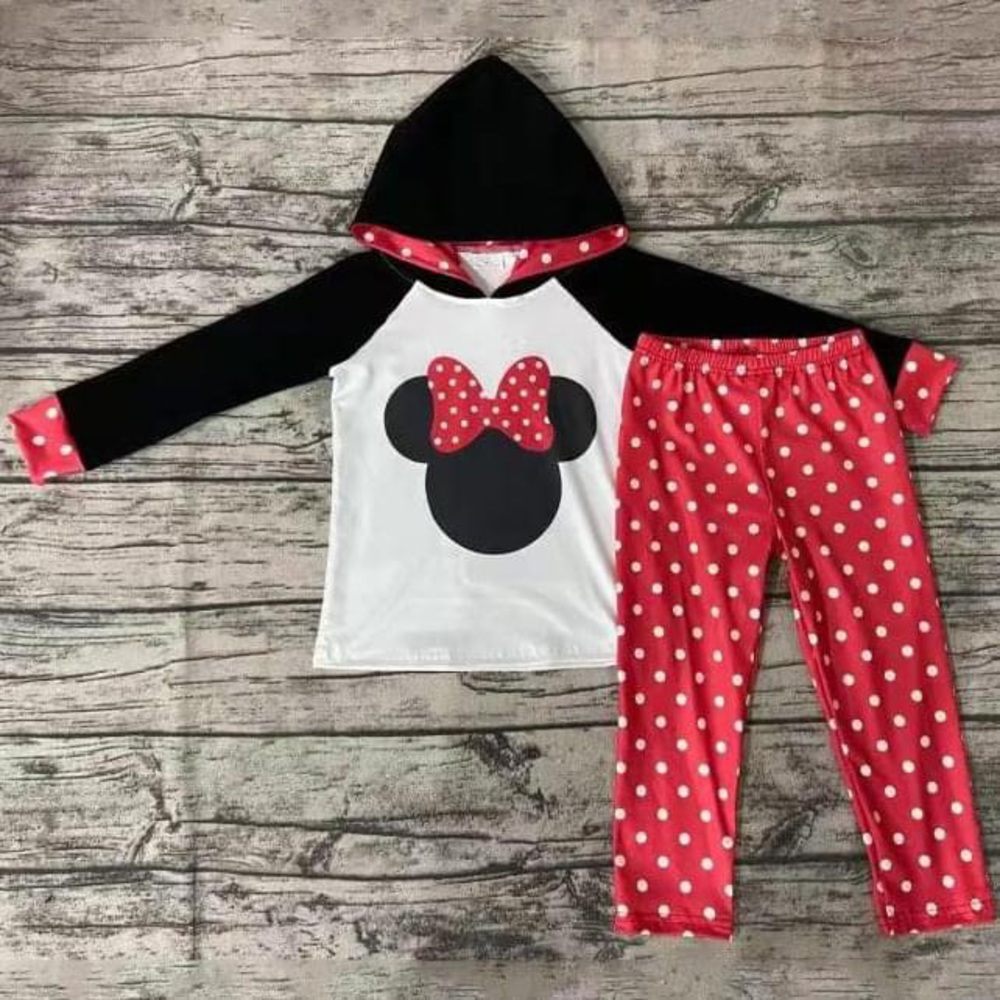 Boutique Minnie Mouse cute hoodie pants set